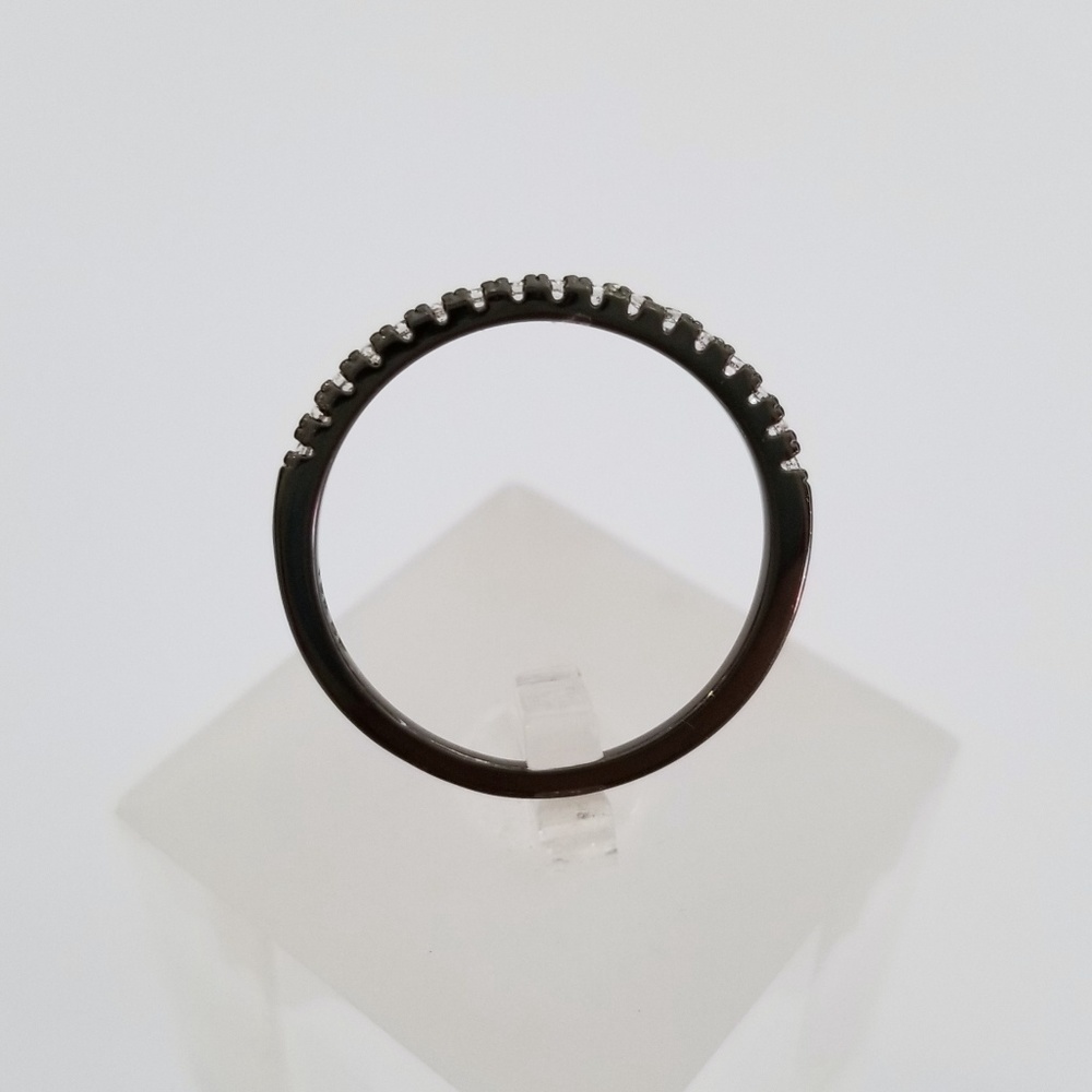 18k Black Gold Pave Band - Picture 4 of 8